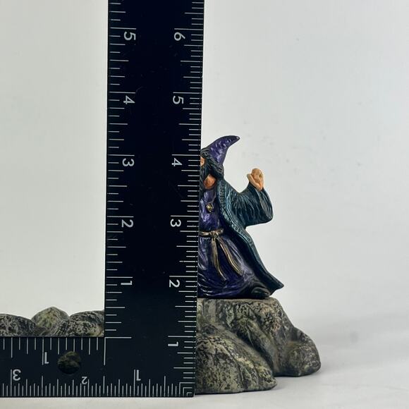 Vintage Wizard & Dragon Resin Incense Holder Signed Kim '99 14" Fantasy Decor - Picture 11 of 11